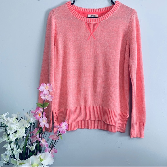 Route 66 Sweaters - Route 66 Medium Coral Long Sleeve Sweater | Top